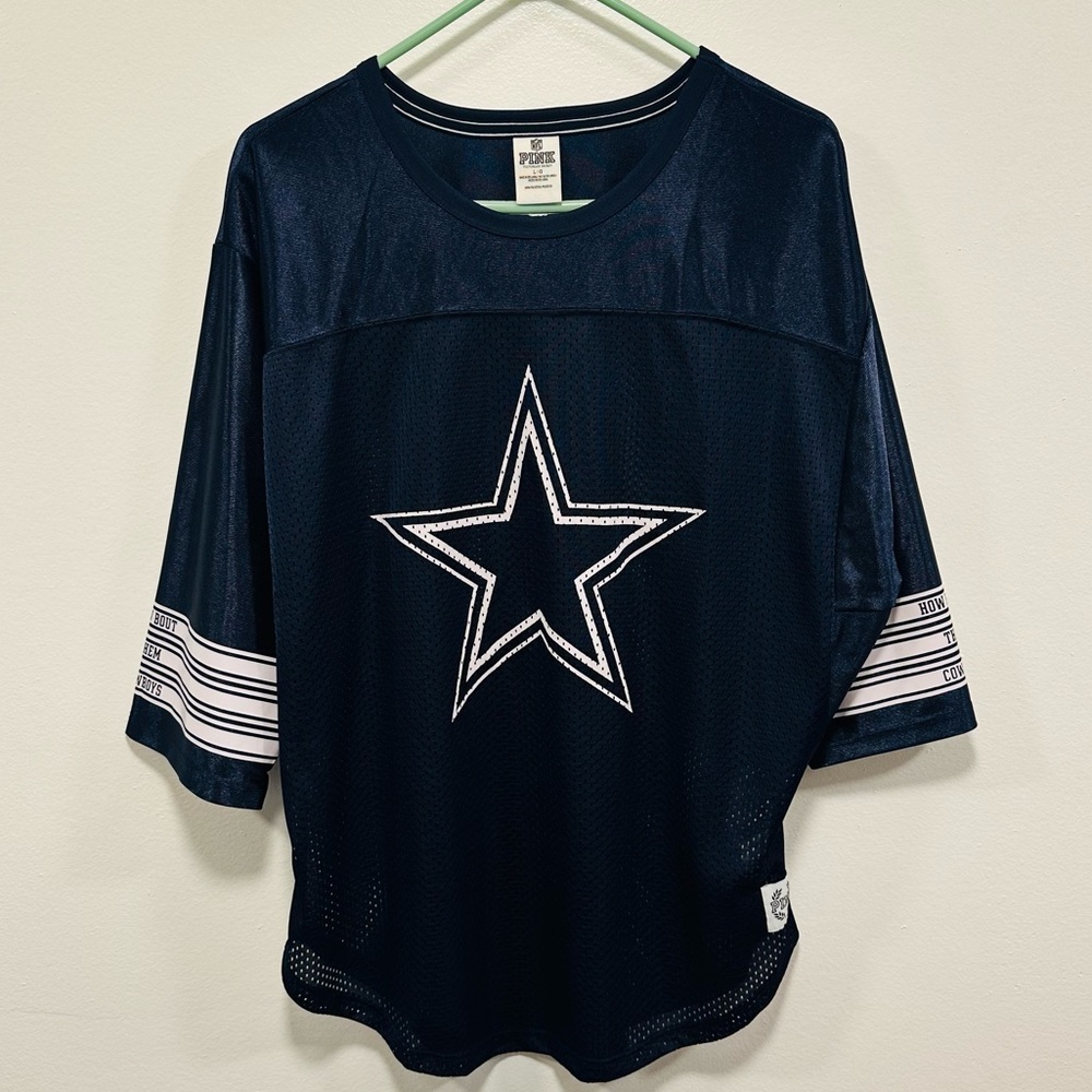 PINK Victoria's Secret Dallas cowboys nfl Navy star Jersey size large!